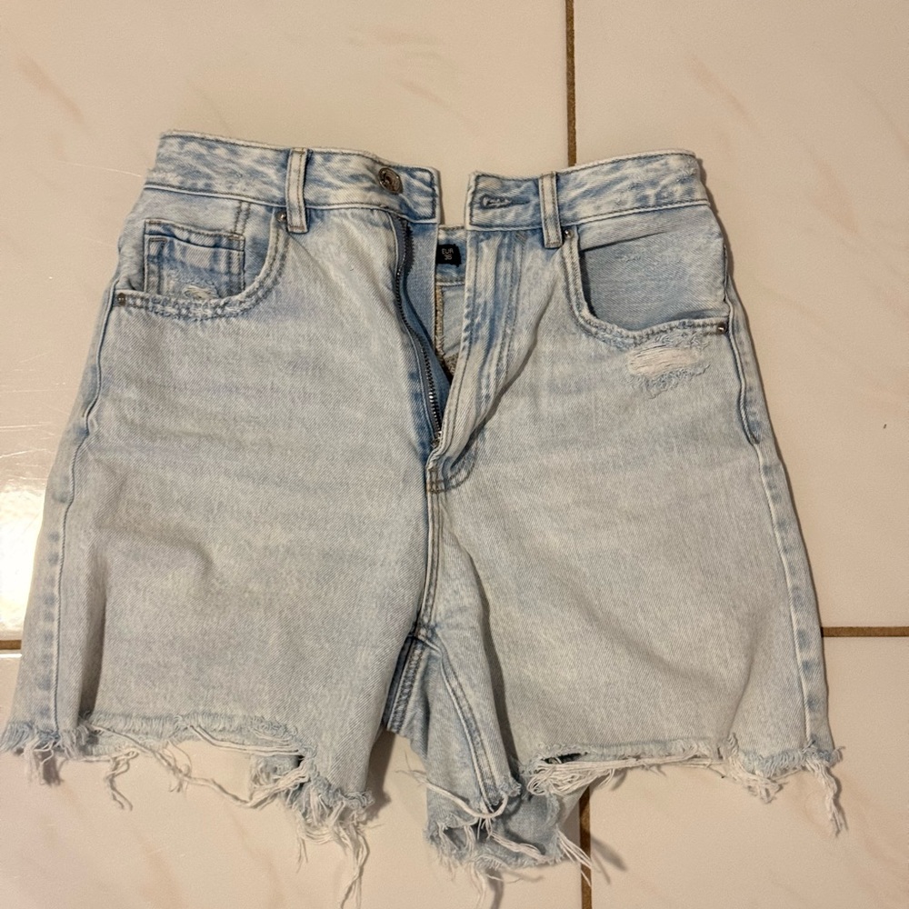 Light Blue Denim Women Shorts